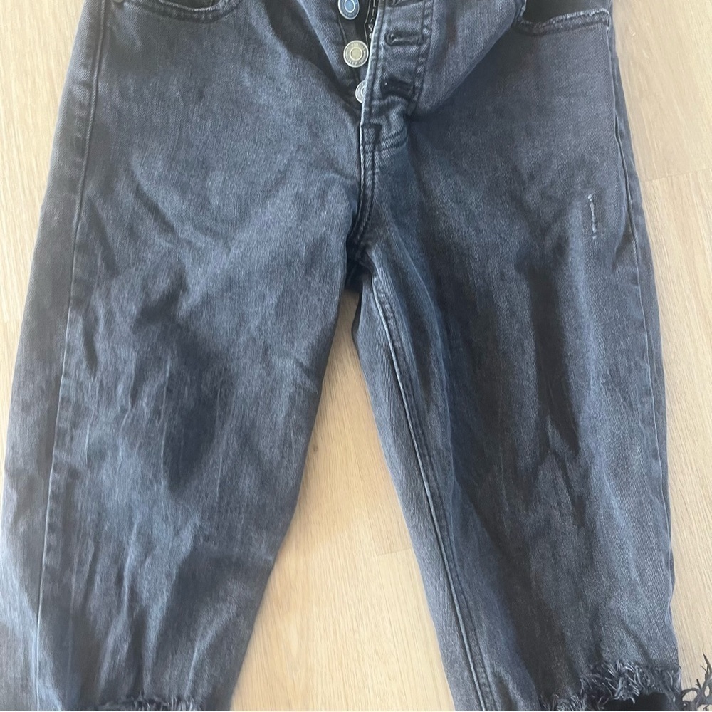 ** Lucky brand button fly Bridgette Skinny Black jeans Distressed Size 0/25 - Picture 5 of 12